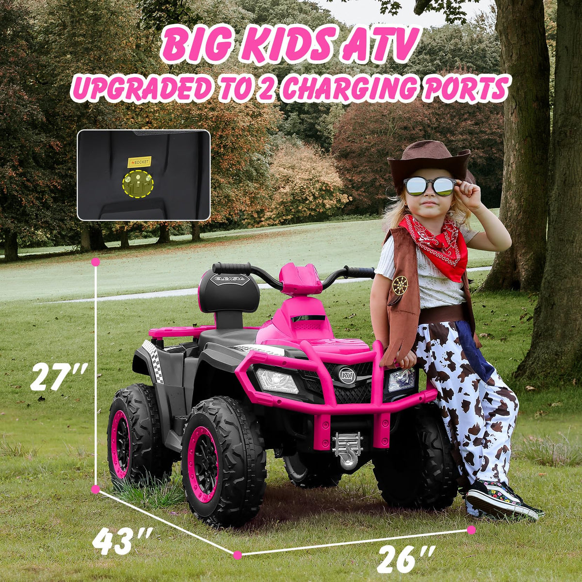 24V 2 Seater 4WD Off-Road Ride on ATV X379748