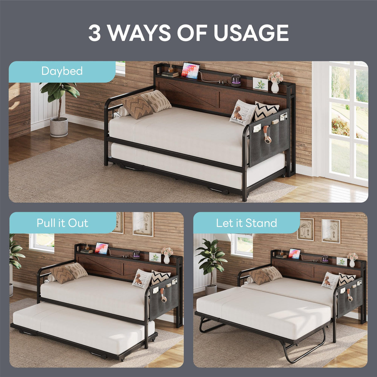 Twin Daybed with Pop Up Trundle Z55059