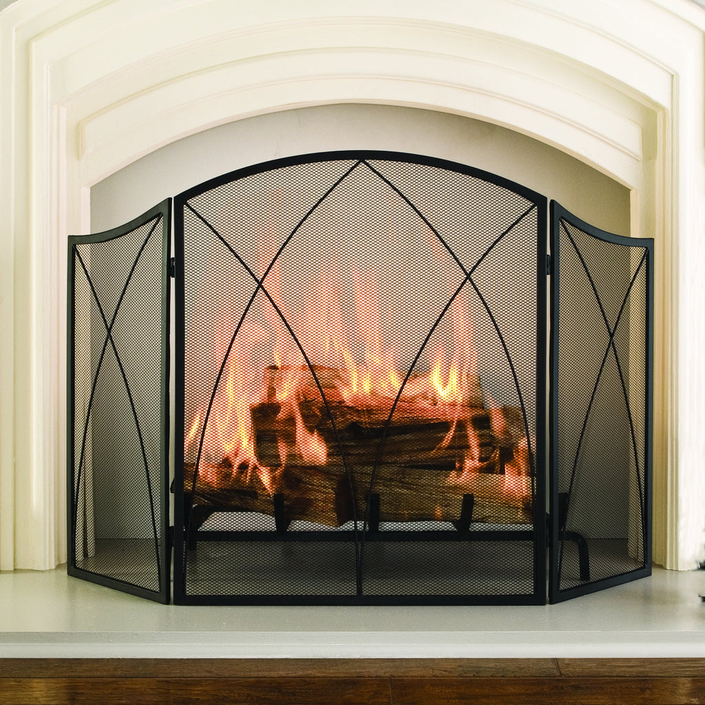 Arched 3-Panel Fireplace Screen U9540
