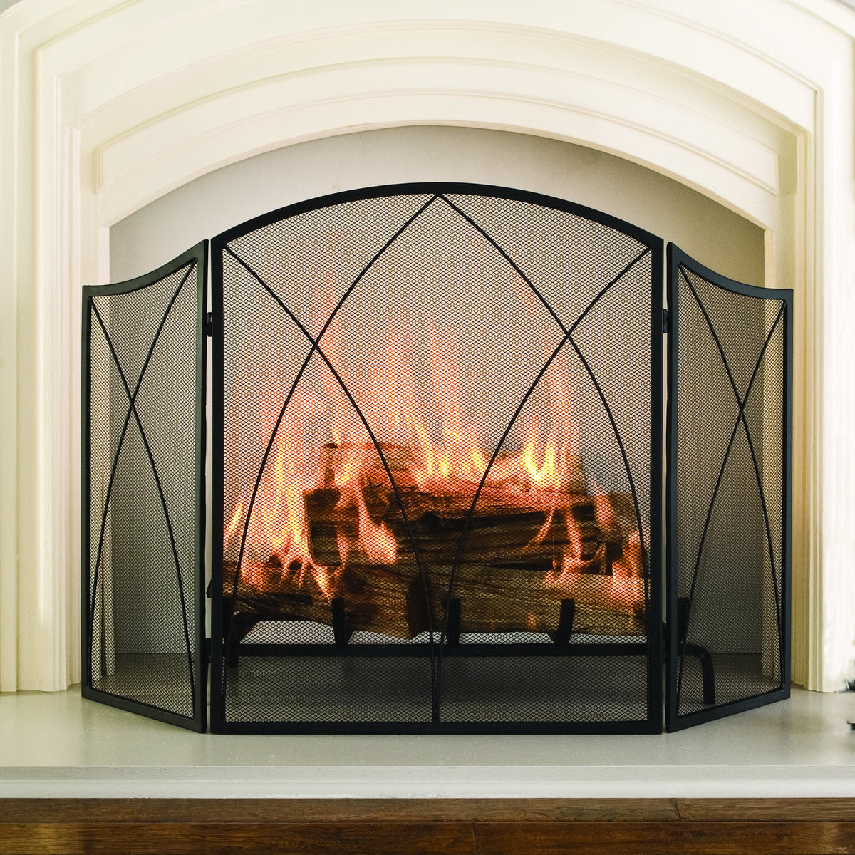 Arched 3-Panel Fireplace Screen U9540