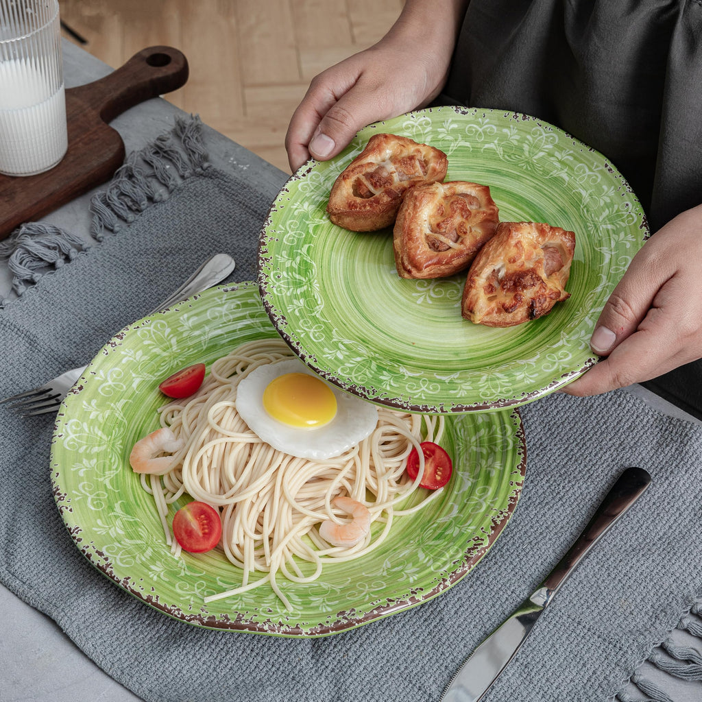12 Piece Green Melamine Dinnerware Set R244119